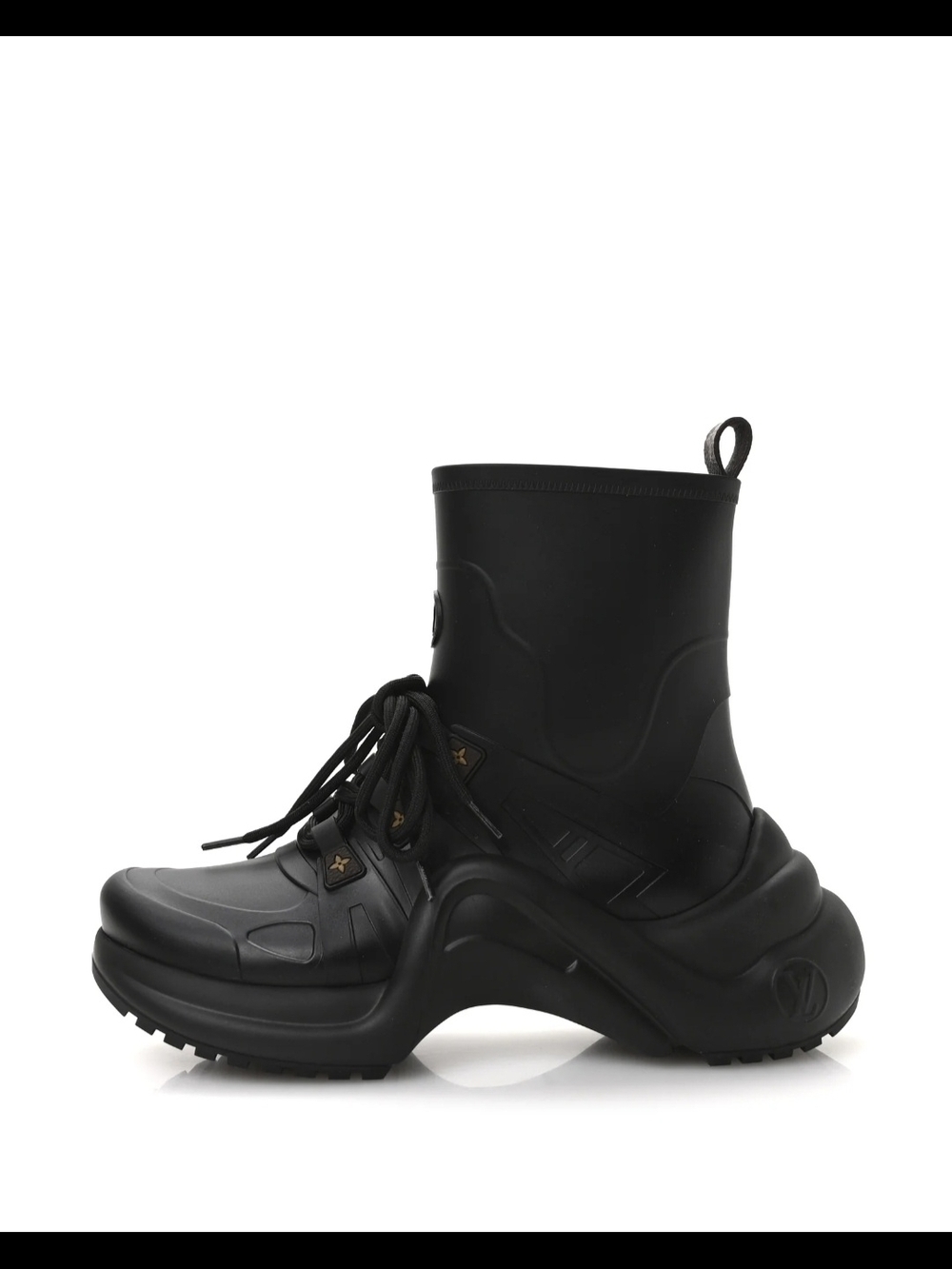 Louis Vuitton Black High-Top Chunky Rubber Boot - Picture 4 of 6